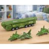 Vojenská sada: náklaďák s raketometem a stíhačky s pohonem pull back 3+
