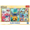 Puzzle - 3x80 - Svět Stitche Trefl 34885
