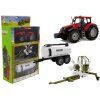 35481 5 cerveny traktor s privesem hrabackou a cisternou