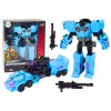 Bojový robot 2v1 – auto se zbraněmi, modrý