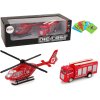 Sada Autíček Hasičská Stanice Tahací Helikoptéra Červená