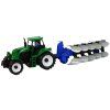 55269 1 zeleny traktor s pluhem farma