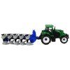 55269 3 zeleny traktor s pluhem farma