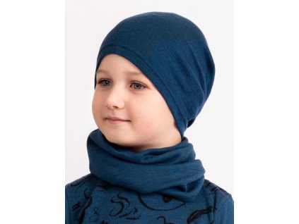 Unuo, Dětský merino nákrčník Basic, Petrolejová (Velikost Dětská)