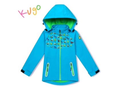 Chlapecká softshellová bunda KUGO tyrkysová HK3121