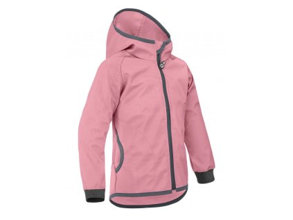 Dívčí softshellová bunda bez zateplení pružná Basic, Starorůžová