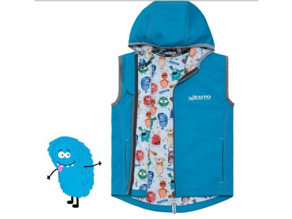 Dětská softshellová dvojitá vesta Příšerky vel. 92 116