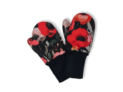 Palcové rukavice softshell Vlčí máky