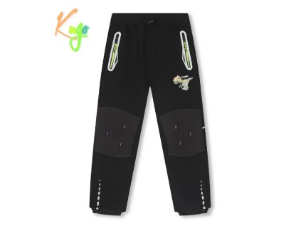 Chlapecké softshellové kalhoty zateplené Kugo HK5515, černá zelený zip