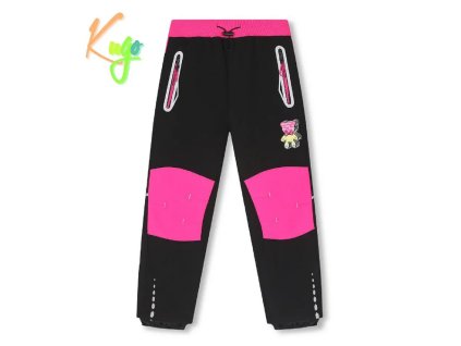 Dívčí softshellové kalhoty zateplené Kugo HK5515, černá růžová
