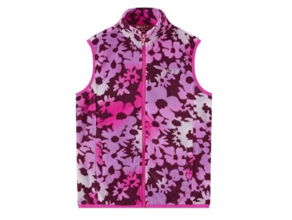 Dívčí fleecová vesta Wolf B2442 růžová květy