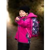 Unuo, Dětská softshellová bunda s fleecem Basic, Fuchsiová, Jednorožci (Velikost 128/134)