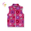 Dětská teplá flísová vesta KUGO růžová s kytičkami