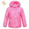 Dívčí zimní bunda KUGO sytě růžová motýlci