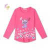 Dívčí triko s dlouhým rukávem KUGO HC9353 sytě růžová