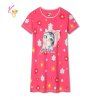 Dívčí noční košile s krátkým rukávem KUGO MC5851 sytě růžová