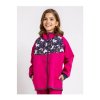 Dívčí softshellová bunda bez zateplení Basic, Fuchsiová, Jednorožci přední strana