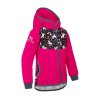 Dívčí softshellová bunda bez zateplení Basic, Fuchsiová, Jednorožci