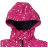 Dívčí zateplená softshellová bunda Wolf B2366 růžová, zlaté komety kapuce