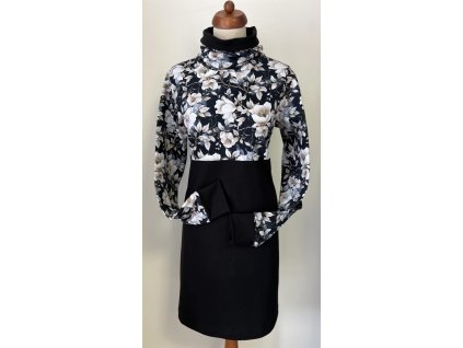 šaty květy na černé