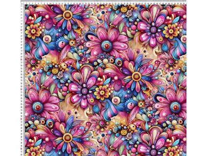 Úplet, Růžové květy, digitální tisk