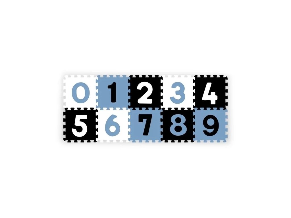 Pěnové puzzle 30x30 cm 10 ks BabyOno čísla modré