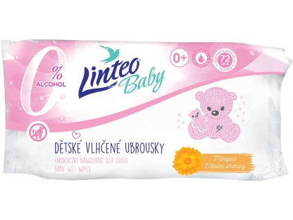 Dětské vlhčené ubrousky s měsíčkem lékařským Linteo Baby 72 ks Soft and cream