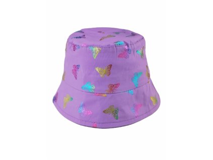 Letní, jarní klobouček Baby Nellys, Motýlci - lila, vel. 86/92, obvod: 46/50 cm (Velikost 86-92 (18-24m))