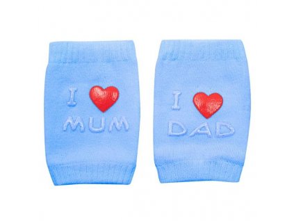 Detské nákolenníky New Baby s ABS I Love Mum and Dad modré