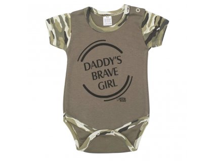 Kojenecké body s krátkým rukávem New Baby Army girl (Velikost 92 (18-24m))