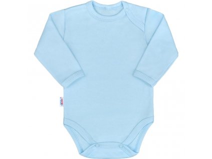 Dojčenské bavlnené body s dlhým rukávom New Baby Pastel modré