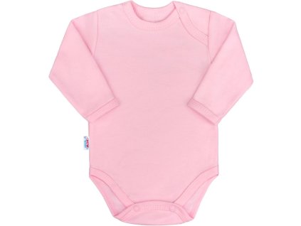 Dojčenské bavlnené body s dlhým rukávom New Baby Pastel ružové