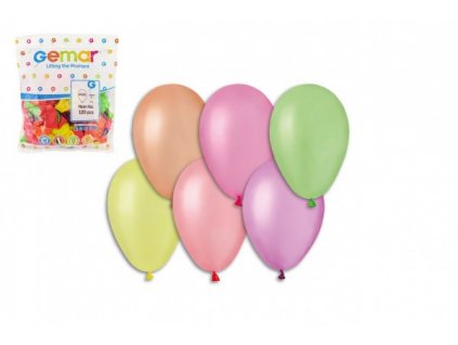 85255 balonek balonky nafukovaci 7 party neon 100 ks v sacku 22x28cm karneval