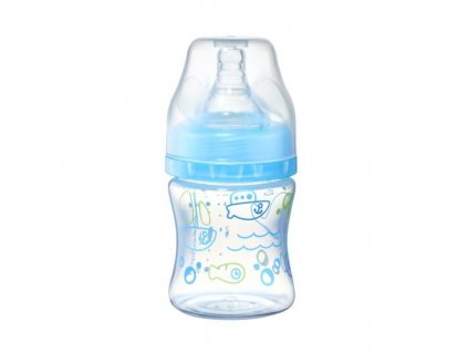 Antikoliková láhev s širokým hrdlem BabyOno 120 ml modrá
