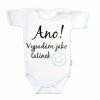 Body krátký rukáv s vtipným textem Baby Nellys, Ano, vypadám jak tatínek, kluk