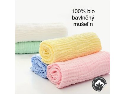 Mušelínová osuška pro miminka - barevné varianty