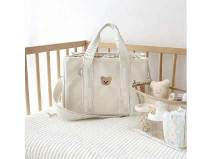 Mommy Bag – světle béžová praktická taška pro maminky do porodnice a ke kočárku