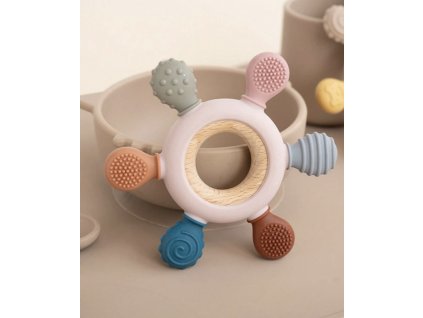 Silikonové kousátko šestihran s kroužkem