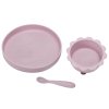 dětská jidelní sada, silikonové nádobí, béžová barvy, talíř, myska lžíce 10