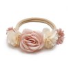 mašlička čelenka do vlasů pro děti miminka s kytičkami růžová béžová bílá s perličkou 3