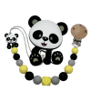 Klip na dudlík s kousátkem PANDA  - žlutá