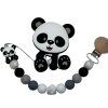 Klip na dudlík s kousátkem PANDA  -šedá