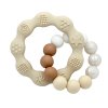 kousátko na kroužku silikon dřevo béžová hnědá bílá barva kolečko