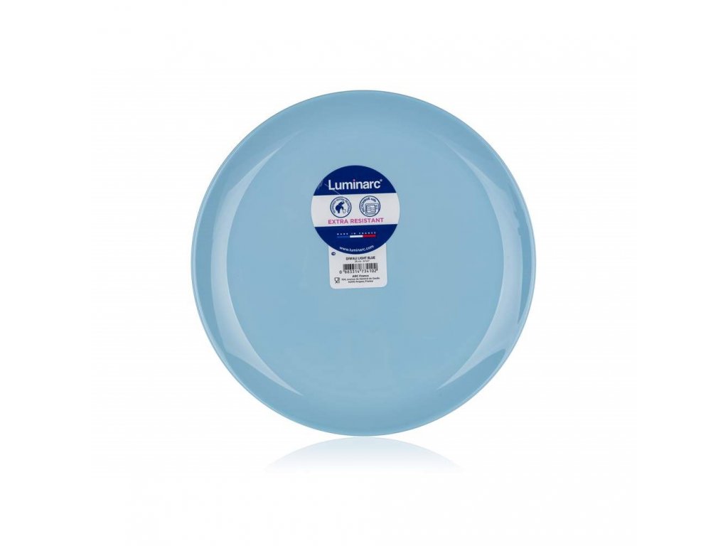 Skleněný mělký talíř kulatý ARC Carine 27 cm modrý - NašeNádobí.cz