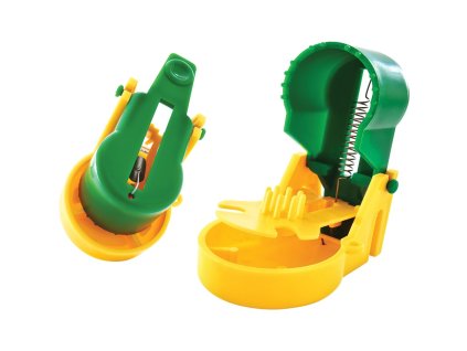 Plastová pastička na myši CZ žluto zelená