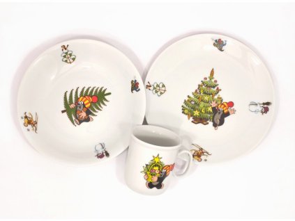 Dětská jídelní sada Thun Krtek a Vánoce 3ks