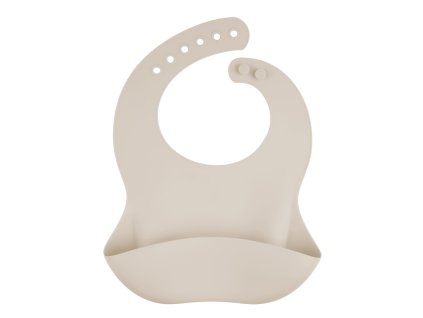 Silikonový bryndák s kapsou Canpol babies krémový