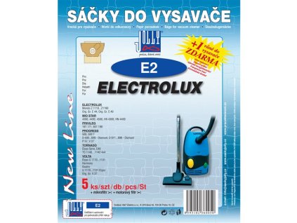 Papírové sáčky do vysavače Jolly E 2 balení 5+1+1ks do vysav. ELECTROLUX