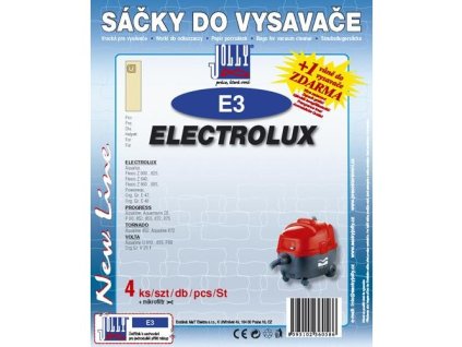 Papírové sáčky do vysavače Jolly E 3 balení 4+1ks do vysav. ELECTROLUX