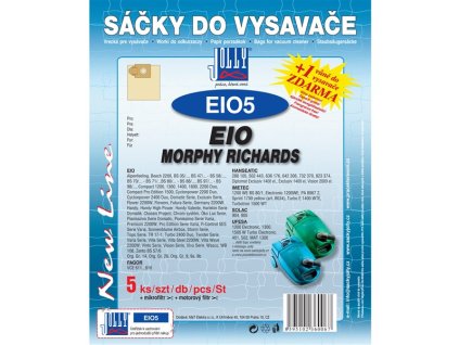 Papírové sáčky do vysavače Jolly EIO 5 balení 5+1+1ks do vysav. EIO, MORPHY RICHARDS